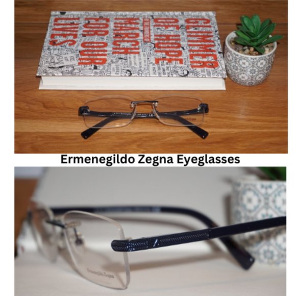 New Rimless Ermenegildo Zegna Men's Eyeglasses Black